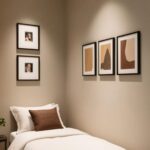 Décoration minimaliste avec des touches personnelles (tableaux, photos) : Éviter l'encombrement visuel et créer une atmosphère apaisante.