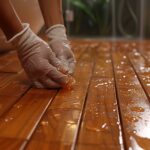 Protection et entretien d'un parquet en teck dans la salle de bain