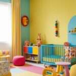 chambre bébé mixte colorée